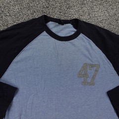 VTG Gap Shirt Mens L Blue Applique Raglan Long Sleeve Preppy Casual Athletic Y2K