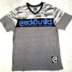 Ecko Unltd Mens Small Gray Marled Camo Graphic T Shirt NWT