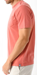 NEW PETER MILLAR, MENS SIZE XL, LAVA WASH ‘CLAY ROSE’ POCKET T-SHIRT-MSRP $65.00