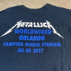 Metallica T-Shirt Men Sz XL Worldwired Tour 2017 VTG Y2K Orlando Double Sided
