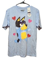 Bluey Bingo Blue Heather Short Sleeve Graphic T-Shirt Unisex Med.NWT