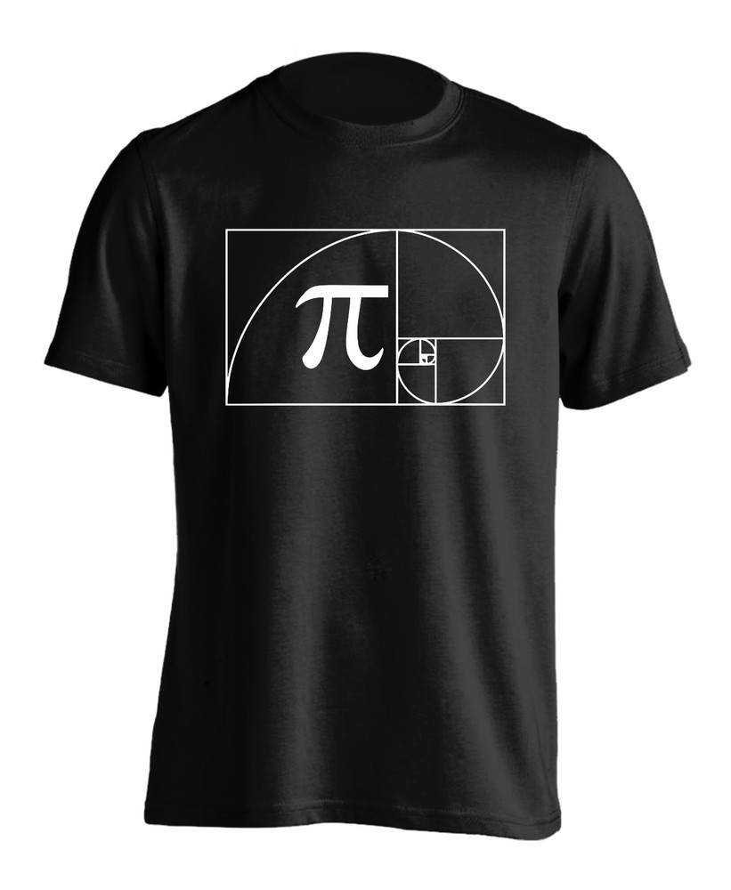 Golden Ratio Pi Math Graphic Tee Fibonacci Spiral Nature Physics Theme T-Shirt