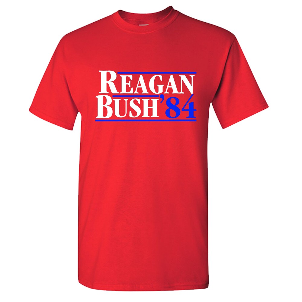 REAGAN BUSH`84 T-Shirt Fun Political Election Ronald 80s Retro Republican MEN