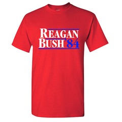 REAGAN BUSH`84 T-Shirt Fun Political Election Ronald 80s Retro Republican MEN