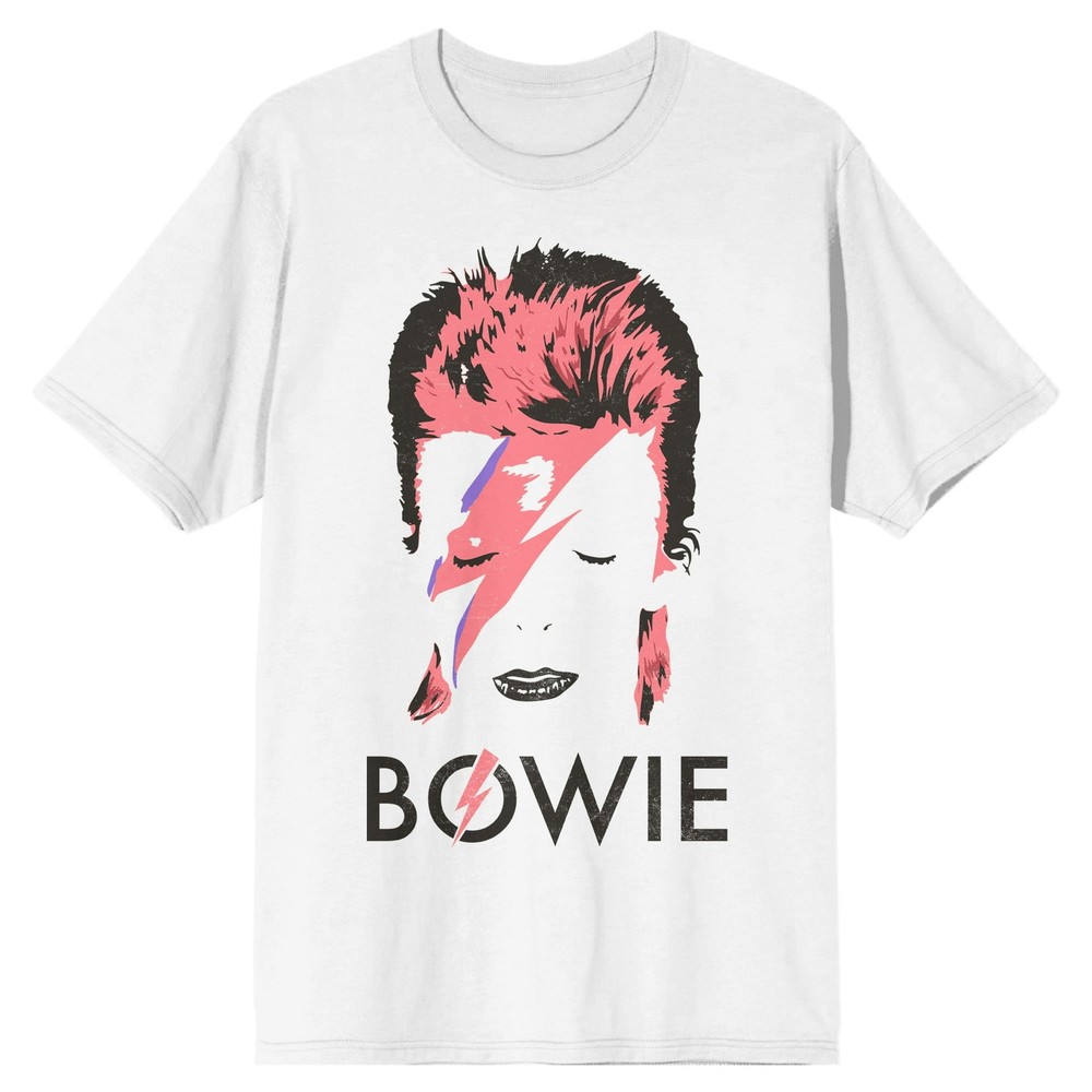 David Bowie Ziggy Stardust Portrait Art Men’s White T- Shirt New