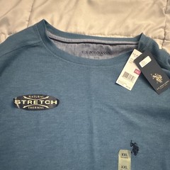 U.S. Polo Assn. Men’s Thermal Stretch Waffle Knit Crewneck T-Shirt Blue XXL New