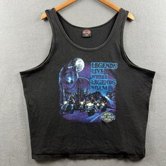 Vintage Harley Davidson Wolf Tank Top Mens XL Black Legends Sleeveless 90s Biker