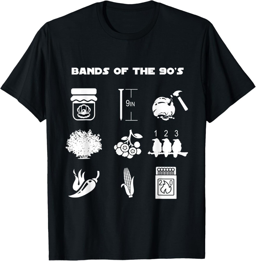 Funny Retro Popular Music Bands of the 90s Rock Pop Culture Gift Unisex T-Shirt