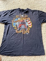 Vintage 1992 3D Emblem If Truckers Stop America Stops T-Shirt Made USA L
