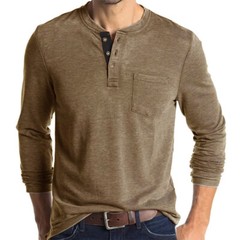 Zonbailon men’s t-shirt solid color crew neck men’s base shirt long sleeve