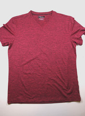 ALFANI Heather Red V-Neck Performance Moisture Wicking T-Shirt NEW Small