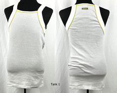 Lot of 2 2(x)ist White & Yellow Ringer Square Neck Tank Top Shirt Cotton XL