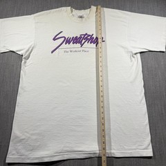 Vintage Sweatshop Workout Shirt Mens 2XL White Fruit Of The Loom Gym USA