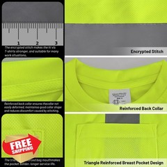 LIZMOF Hi Vis Shirt Yellow Black 4XL