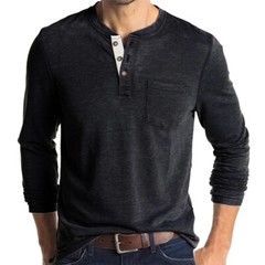 Zonbailon men’s t-shirt solid color crew neck men’s base shirt long sleeve