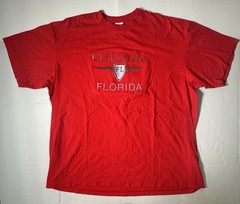 Pre Owned Good Orlando Florida Suna T Shirt Embroidered Red Silver Men Size 2XL