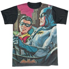 Batman Classic Tv Bat Signal Adult Halloween Costume T Shirt (Black Back), S-3XL