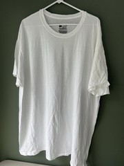 Basic White Short Sleeve T-Shirts Men’s 3XL Comfort soft, Set Of 3 One V Neck