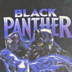 MARVEL Studios BLACK PANTHER Graphic Print Men’s L Black Tagless Crew Tee