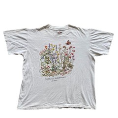 Vintage Mt Diablo California Wildflowers T Shirt 90s Large Nature East Bay