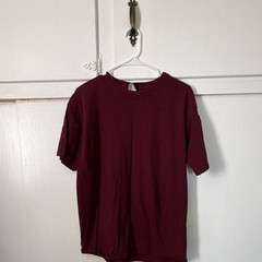 Yazbek Heavyweight Burgundy Solid Crew Neck Short Sleeve Men’s T-Shirt L