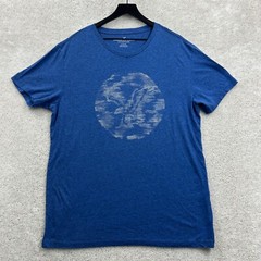 American Eagle T Shirt Mens Size XL Blue Short Sleeve Graphic Eagle Globe