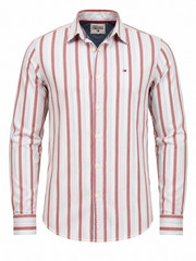 Tommy Hilfiger Denim Boys Shirt Multicolor Striped Button Up Size L New