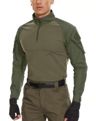 Men’s 1/4 Zip Shirts Long Sleeve Ripstop Top Outdoor Work Hiking Training Shirts