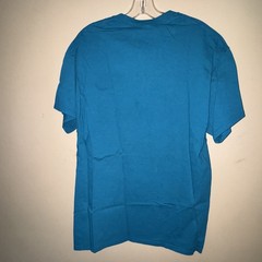BTS TinyTAN “Let’s Go” Chibi Graphic T-Shirt Size Large Teal Blue HYBE Hot Topic