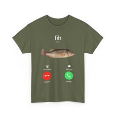 Fish Shirt, Fih Calling Remind me Message Decline Accept Phone Call T-Shirt