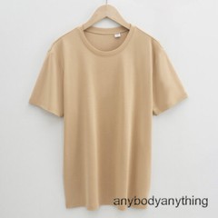 Men’s 100% Mercerized Cotton T-shirt Crew Collar Short Sleeves Casual Basic Tops