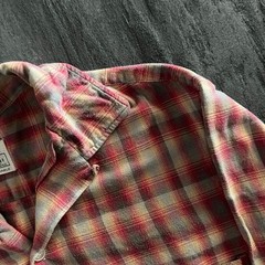 Vintage Brill Flannel Shirt Men’s Medium Red 1960s Cotton Loop Collar