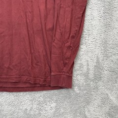 Eddie Bauer Shirt Mens Large Tall Red Cotton Mock Neck Casual Straight Hem