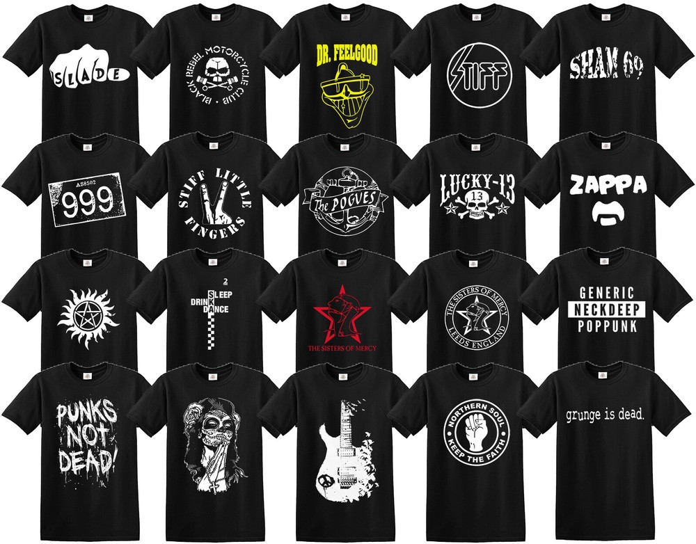 PUNK SKULL Biker Glam Rock Band Irish Punk Stiff Rock SHAM T-shirt Tshirt Top