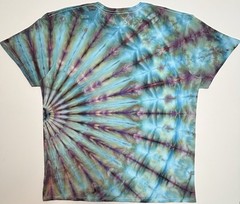 Handmade Ice Tie Dye Adult T-Shirt Unisex Size XL Blue Fan Folded Gildan Tee NEW