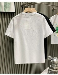 New Fashion Trend Rhinestone Hot Diamonds Summer Short Sleeve Luxury Men T-Shirt