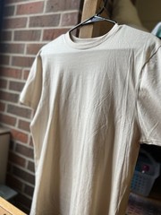 CSG Beige Cotton Crew Neck Men’s Short Sleeve T-Shirt Size M