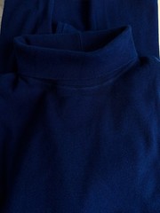 Blue Blue Japan Men’s Roll Neck Top Indigo Blue Size 3 – Medium