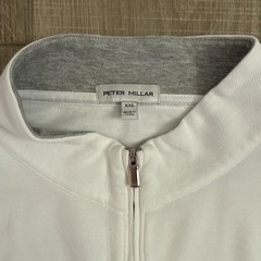 Peter Millar Men’s White Crown Comfort Textured 1/4 Zip Pullover Shirt XXL