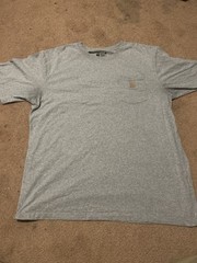 Carhartt Relaxed Fit Crew Neck Pocket Logo T-Shirt XL Tall Gray Solid