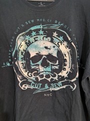 Marc Ecko Cut & Sew Men’s L Black Skull Graphic Crew Neck Short Sleeve T-Shirt