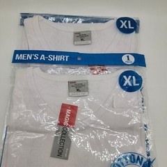 Big & Tall 2 White Tank Top Undershirt Mens XL Magic Collection A-Shirt Men