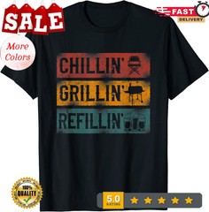 2025/BBQ Smoker Chillin’ Grillin’ Refillin’ Fun Design Unisex T-Shirt