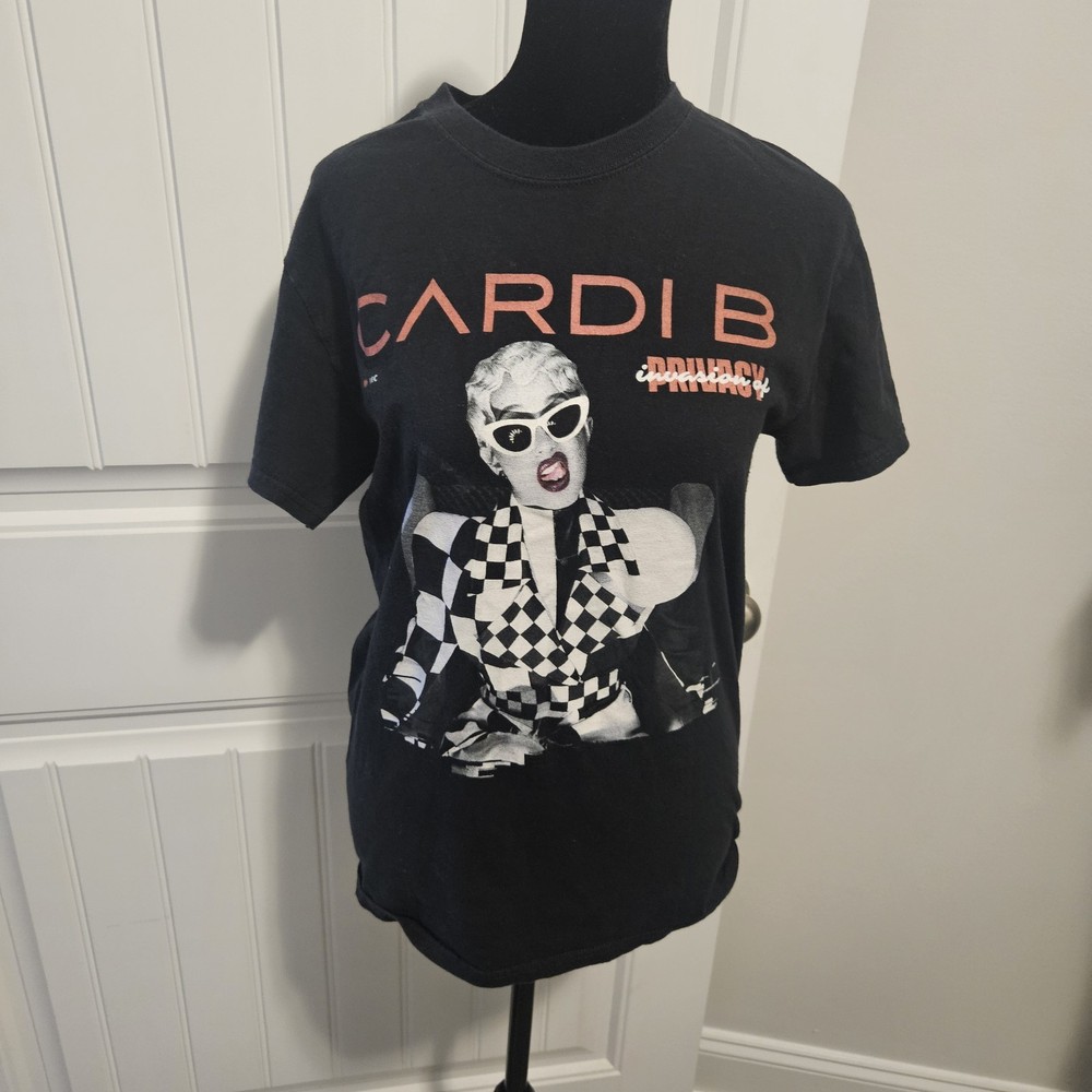 Cardi B T-Shirt Invasion of Privacy Tour Adult Small Black Hip Hop Concert Tee