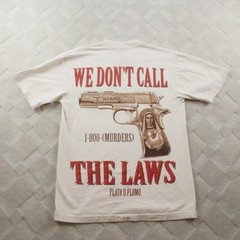 Slumped Boyz T-Shirt ” We Don’t Call The Laws” Tee Mens Small Cream
