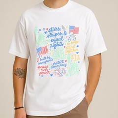 Liberal 4th of July Shirt, Doodle USA Political Tee