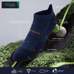 Coolmax Viscose Compression Running Socks 3 Pairs Ankle Low Cut Athletic Anti…
