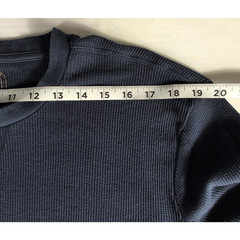 Jachs MFG Men’s XL Thermal Shirt Navy Blue Waffle Knit Crewneck Long Sleeve