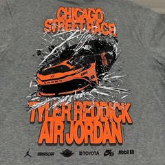 Nike Jordan 23XI Tyler Reddick Chicago Street Race 2025 T-Shirt Mens Small Gray