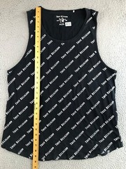 True Religion Shirt Women’s XL Black Sleeveless Round Neck All Over Logo Print